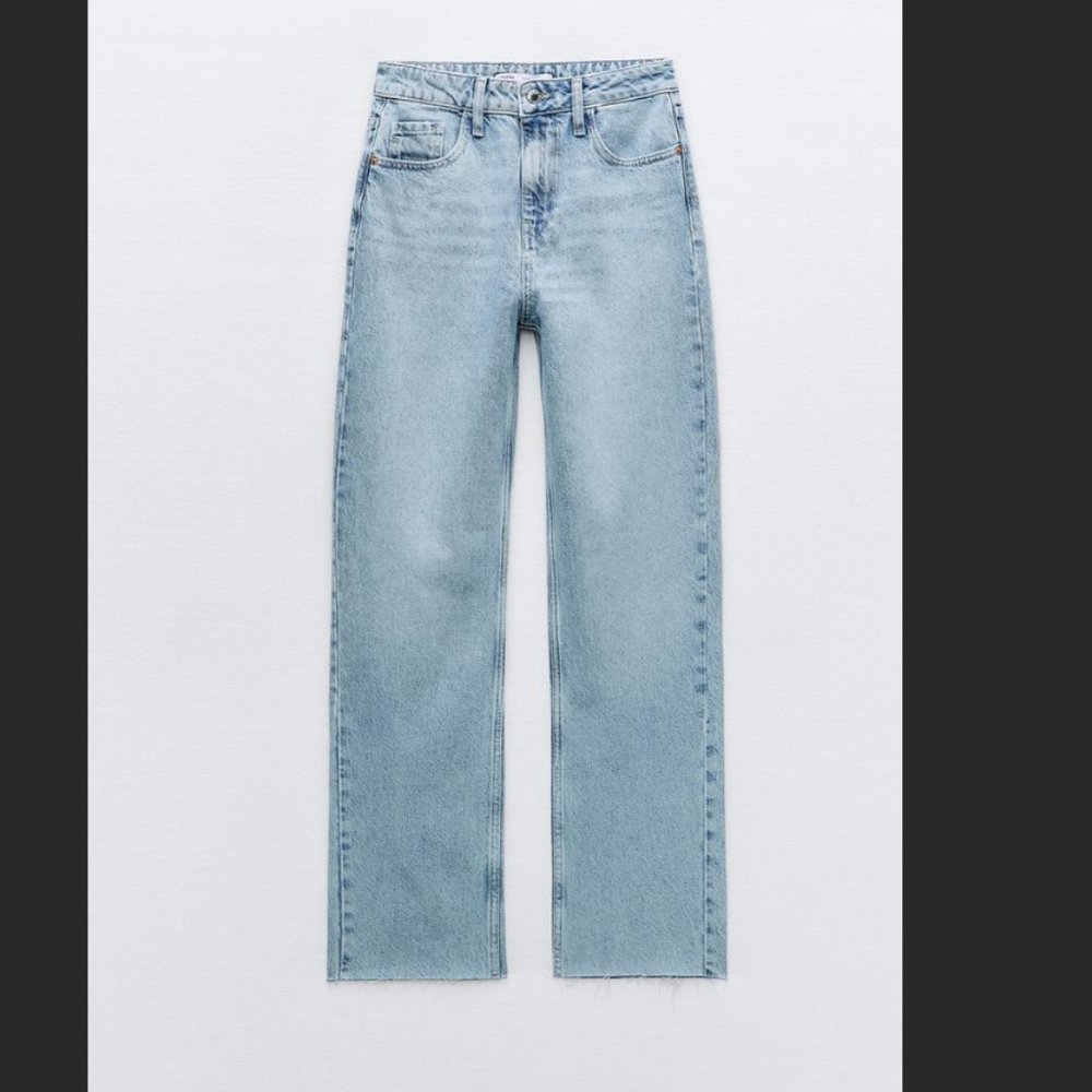 HIGH RISE Z1975 STRAIGHT LEG JEANS Zara Light Wash